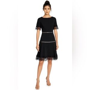 Shani  Lace-Trim Crepe Fit & Flare Dress size:USA 10